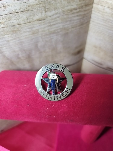 Vintage Texas Shriner Lapel Pin 1 Inch Round - Picture 1 of 2