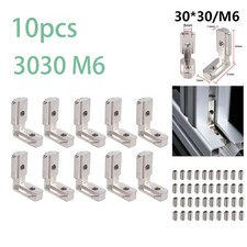 10x EU-3030 T Slot Aluminum Profile 90° Inner Connector L-Shape Brackets NEW