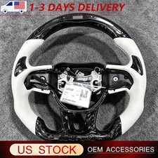 Carbon Fiber Steering Wheel White For Dodge Charger Challenger Durango Srt 2015