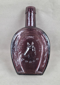 VTG 1960-70 Wheaton Glass Horse Shoe Medicine Co Bitters Bottle Purple Amethyst