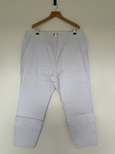BPC Bonprix weiße Cropped Hose UK 26 EU 52 Gummibund Stretch Capri