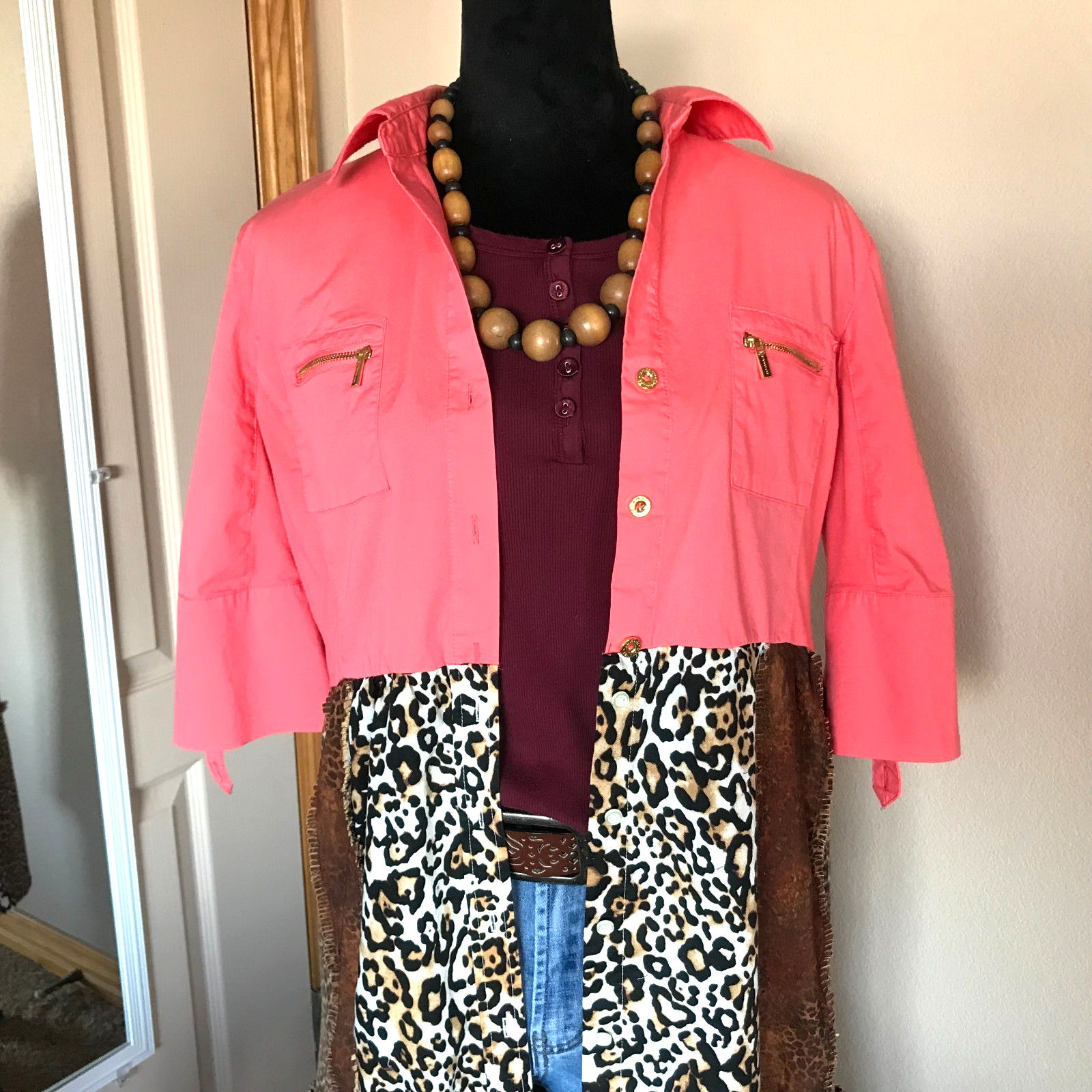 Upcycled Patchwork Duster Dress, Handmade Animal … - image 11