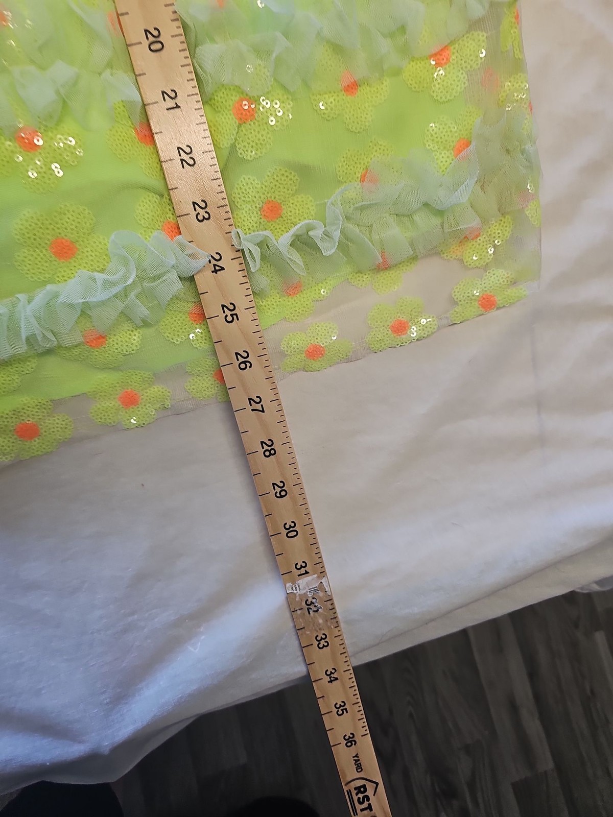 Labelrail x Pose and Repeat Neon Lime Sequin Tulle Mini Dress 12 Y884 image 6