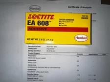 Henkel Loctite® EA 608 Adhesive 398456 Clear, 2.8 oz kit. W/ Certs. to 8/27
