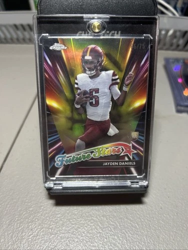 2024 Topps Chrome - Future Stars Jayden Daniels #FS-2 Yellow Refractor /75 (RC)