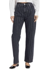 Sz 27 Stella McCartney Hotfix Rhinestone High-Rise Straight-Leg Jeans