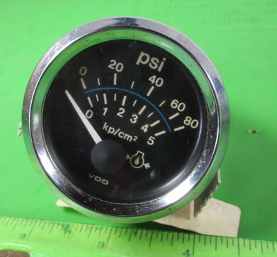 #ad VDO Electric PSI Gauge 0 80 KP 0 5 CM2 12 volt J221015073A🔥2quot; OD🔥 Tested=Good $36.00