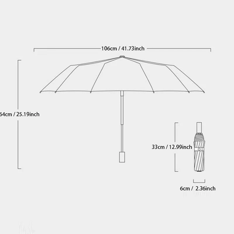 1PC 24-Bone Reinforced Windproof Umbrella – UV Protection Business & Travel * - Image 2 of 4