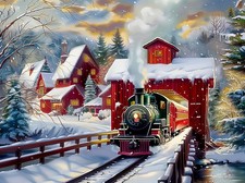 Winter Creek Bridge 1000pc Jigsaw Puzzle