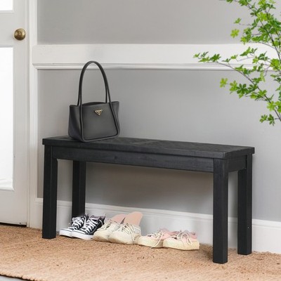 40in Wooden Porch Bench Backless Furniture for In/Outdoor Backyard Seat