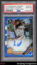 2019 Bowman Chrome HTA Choice Refractor Alexander Canario 1st AUTO /150 PSA 10