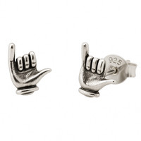 Ohrstecker Shaka Hand 925 Silber Surfer Zierlich Hawaii - Silverly