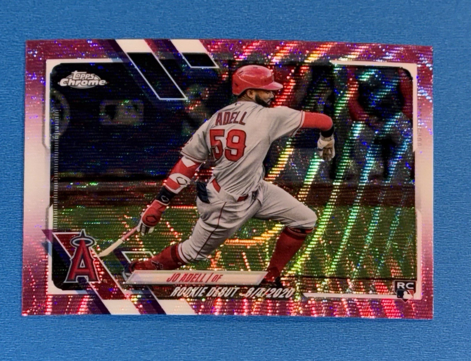 2021 Topps Chrome Update Pink Wave Refractor Jo Adell RC Rookie #USC40 Angels
