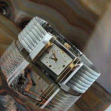 Womens Relic by Fossil Gold Silver Mesh Band Watch  ZR33651