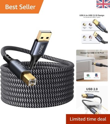 3m USB 2.0 A auf B High-Speed Druckerkabel - robustes Nylon geflochtenes Design