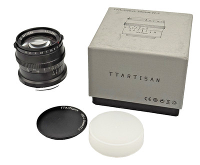 TTArtisan 50mm f/1.2 Lens for Nikon Z-Mount | APS-C Front & Back Cap Packaging