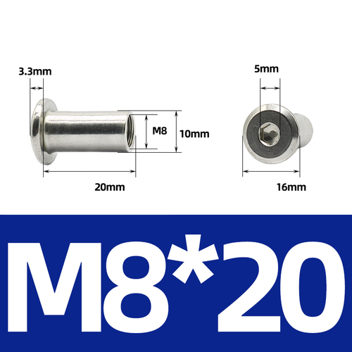 Möbelverbinder Verbindungs Muttern Holzverbindermuttern | 304 Edelstahl | M3-M10 - Picture 110 of 132