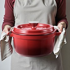 Bräter emaille Gusseisen Topf  Schmortopf mit Deckel 20cm für Backen Schmoren