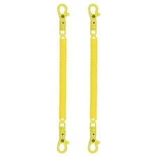 2pcs Retractable Coil Spring Keychain with Lobster Clasp Keyring 20cm Yellow