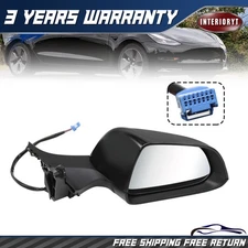 For Tesla Model 3 Black Right Passenger Side Mirror Heated Power Fold 2017-2023
