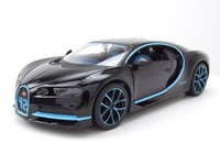 Bugatti Chiron 2016 Schwarz Hellblau Modellauto 1:24 Maisto