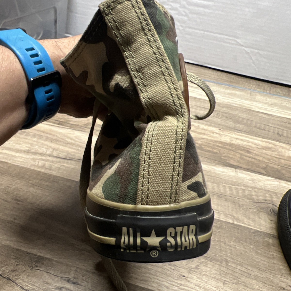 RARE VTG Converse Chuck Taylor All Star High Green Camo 1Q096 Mens