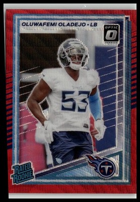 2025 Donruss #384 Oluwafemi Oladejo Optic Rated Rookies Preview Red Power