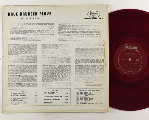 Dave Brubeck "Plays And Plays And Plays..." LP Fantasy 3259 Mono DG Red Wax - Imagen 2 de 2