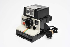 Polaroid One Step Land Instant camera w/rainbow stripe, Electronic Flash, Case