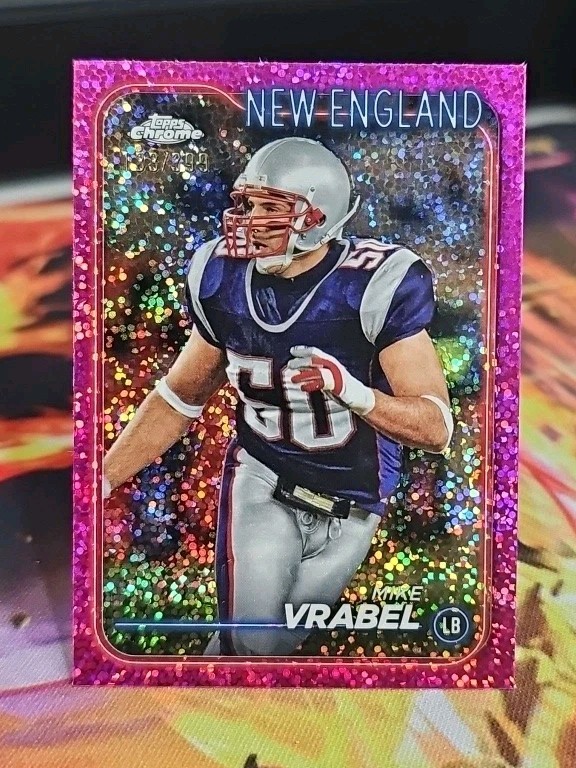 2024 Topps Chrome Magenta Speckle Refractor #125 Mike Vrabel /399 Patriots NFL