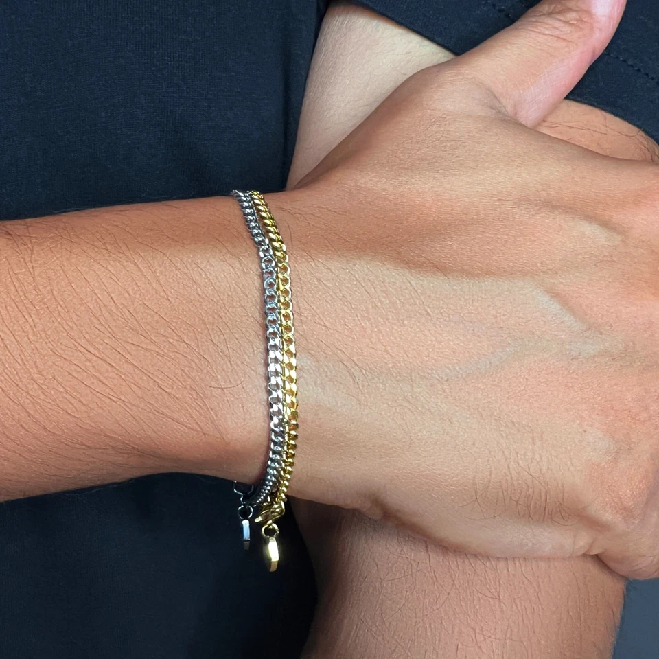 Cuban Link Minimalist Curb Chain Bracelet Jewelry 18k Gold 3mm Cuban Bracelet 7” - Image 4 of 4