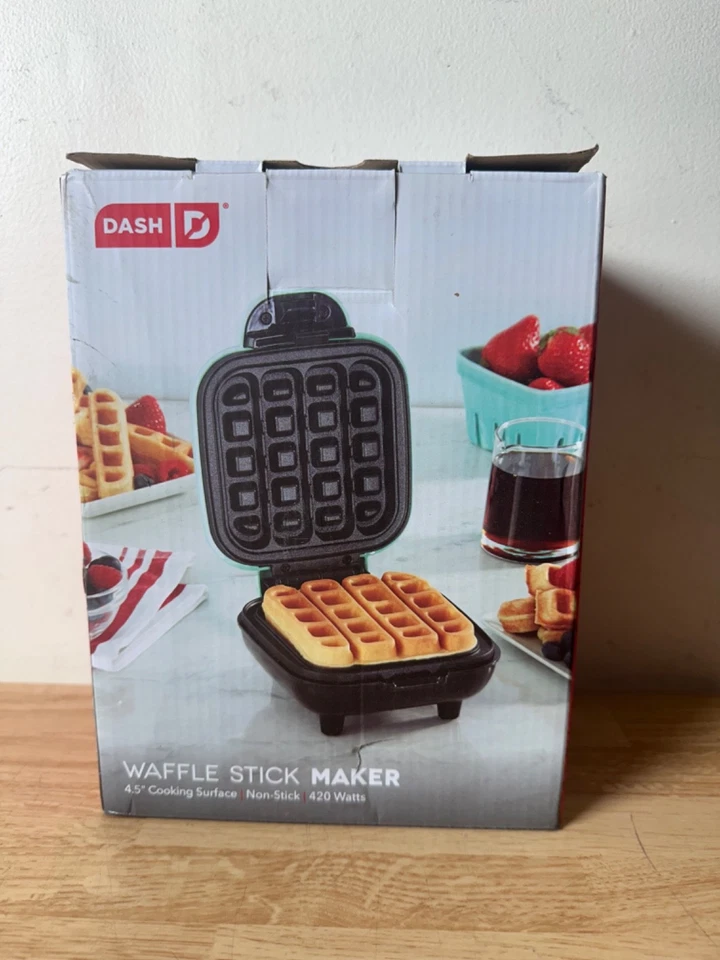 FABRICANTE DE VARILLAS PARA GOFRES DE TABLERO - SUPERFICIE DE COCCIÓN ANTIADHERENTE DE 4,5" 420W - VERDE COMO NUEVO - ¡NUEVO! Foto 2 de 4