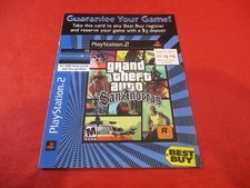 Grand Theft Auto San Andreas PS2 Best Buy "Guarantee Your Game" Reserv. Card