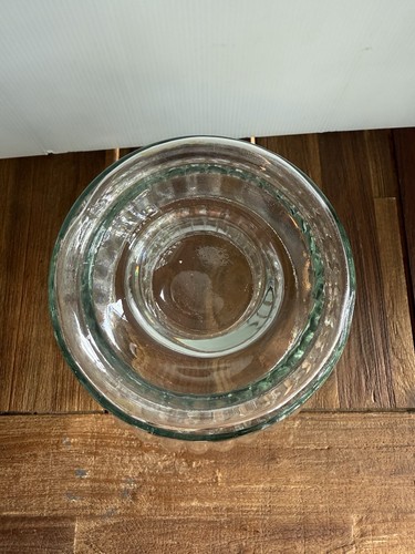 Vintage Clear Ribbed Glass Bowl Vase 8” Tall 7” Wide 3” Opening - Picture 7 of 7