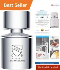 NSF Certified 360  Chrome Faucet Aerator - Dual Function Sprayer, 55/64 Inch
