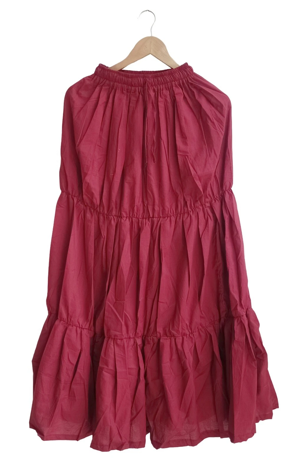 Indian Frill Skirt Light Brown Cotton Skirt Long Skirt, Free Size, Beach Wear AU