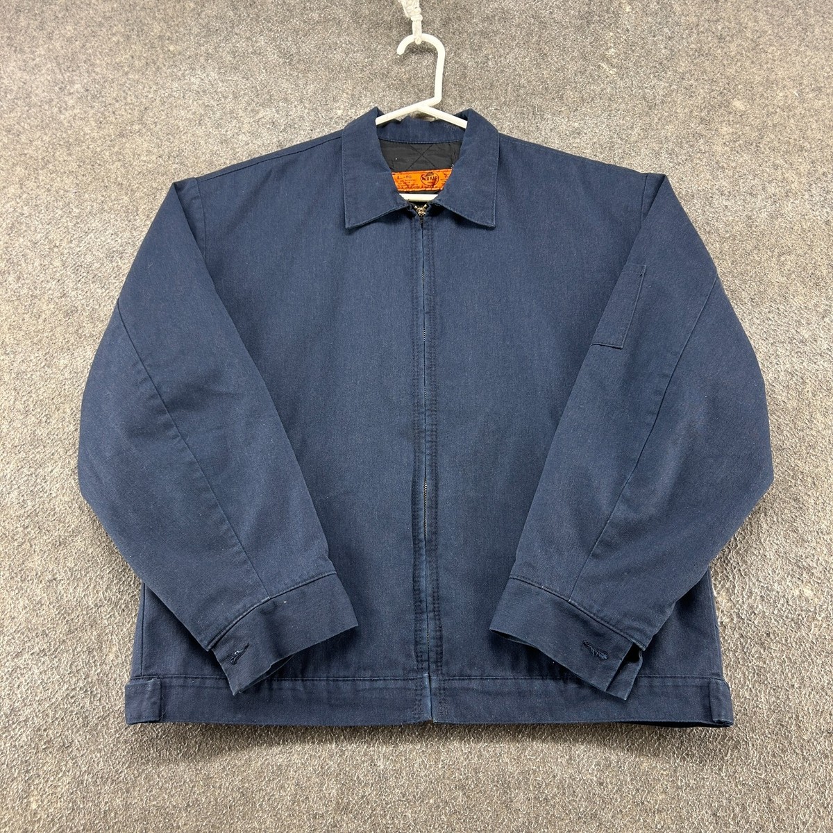 ジャケット・アウター us old red kap work jacket zip up navy Vintage Red Kap Navy Quilted Lined Mechanic Workwear Trucker