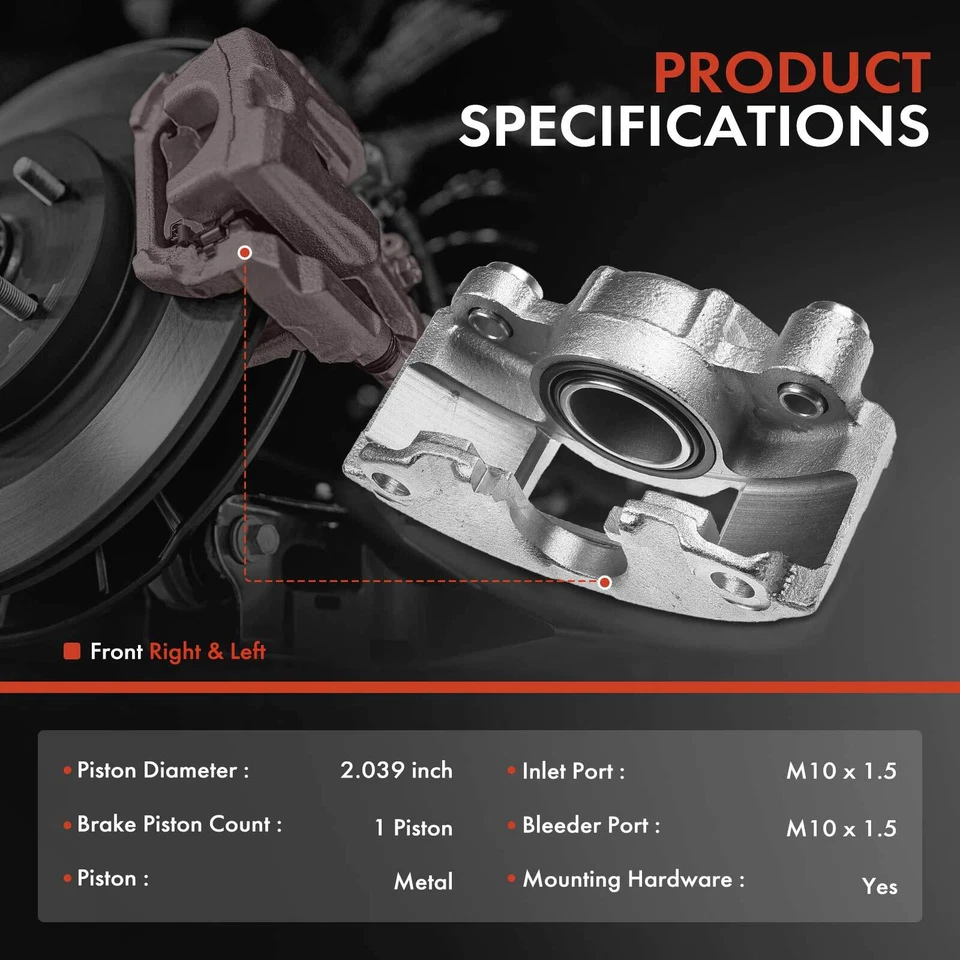 Par de pinzas de freno de disco delanteras para Chevrolet Chevette Pontiac Acadian T1000 83-87 Foto 2 de 4