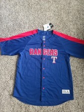 NWT TEXAS RANGERS Dynasty Authentic button up stitched jersey, sz Men's XL 46-48