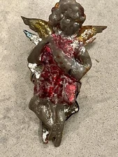 Antique Tin Angel Christmas Tree Candle Clip