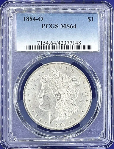 ✅ 1884-O PCGS MS64 - Morgan 90% Silver Dollar EARLY YEAR $1 Coin CRISP & SHARP ✅