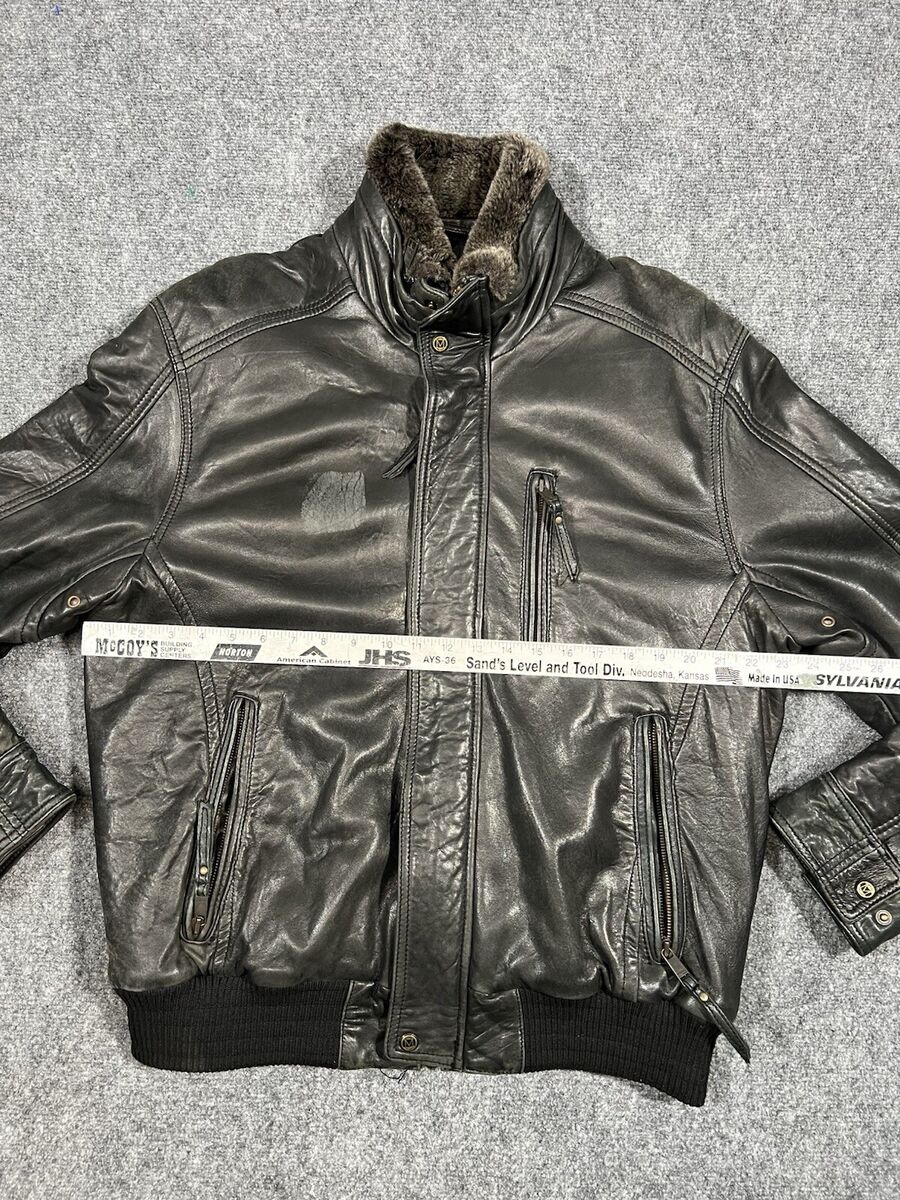 Andrew Marc New York Jacket Mens Large Leather Distressed Andrew Marc New York Jacket Mens Large Leather Distressed