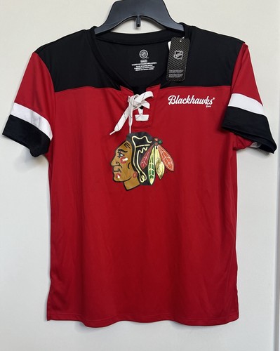 Chicago Blackhawks NHL Women's Red Lace Up Jersey NWT Size Medium - Picture 4 of 5