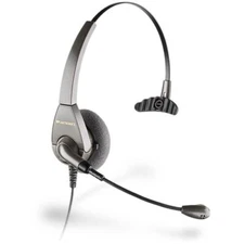 Plantronics H91N Encore NC Monaural Noise Canceling Gray Corded QD Headset, New