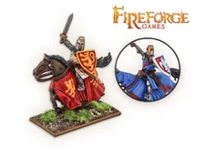 FIREFORGE GAMES DVCH04 DEUS VULT LEADER ON BARDED HORSE (2 KNIGHTS + HORSE)