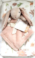 Blankets and Beyond Bunny Security Blanket  White and Floral Blanket