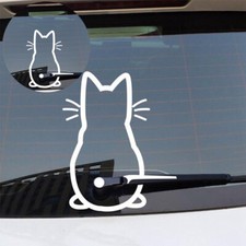 Rear Window Stick Windshield Sticker Wiper Decals Funny Moving Tail Cat Car