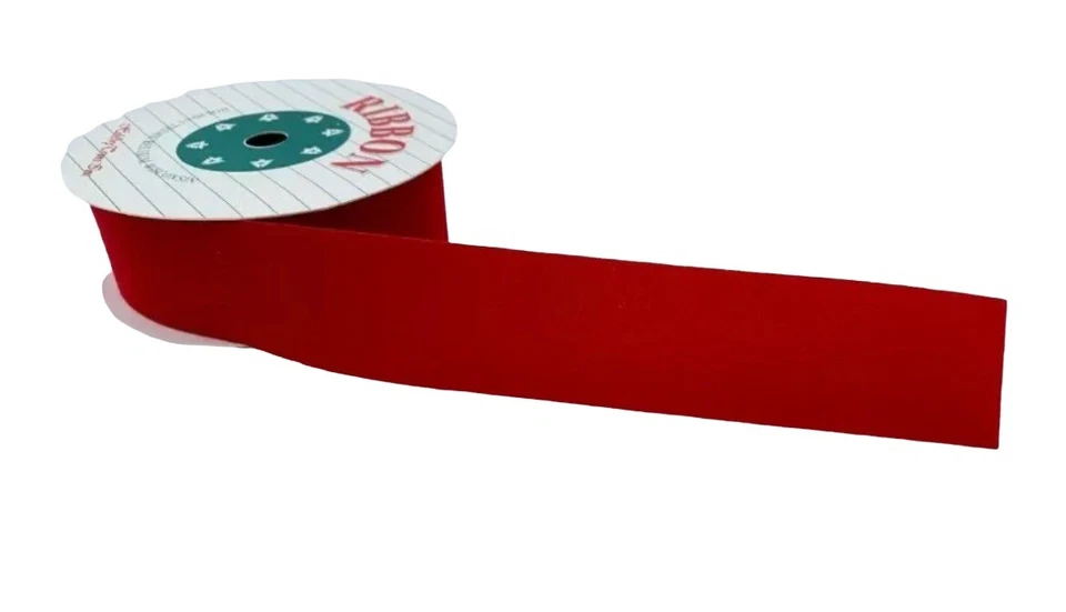 Red Velvet Ribbon Christmas Ready 1 1/4" x 9 FT (Pack of 2) - Image 2 of 4