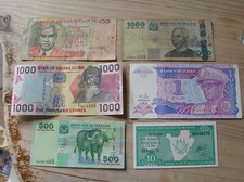 AFRIQUE LOT DE 6 BILLETS (c95)
