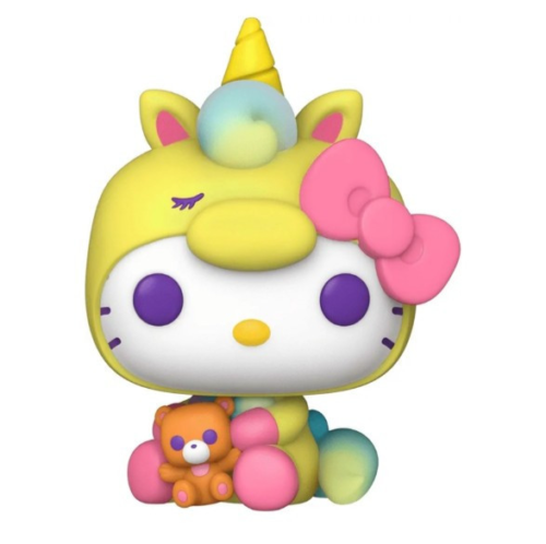 Figura Vinilo Hello Kitty #58 Funko Pop Sanrio Unicornio Amarillo Oso de Peluche 4" 10 cm - Imagen 3 de 3